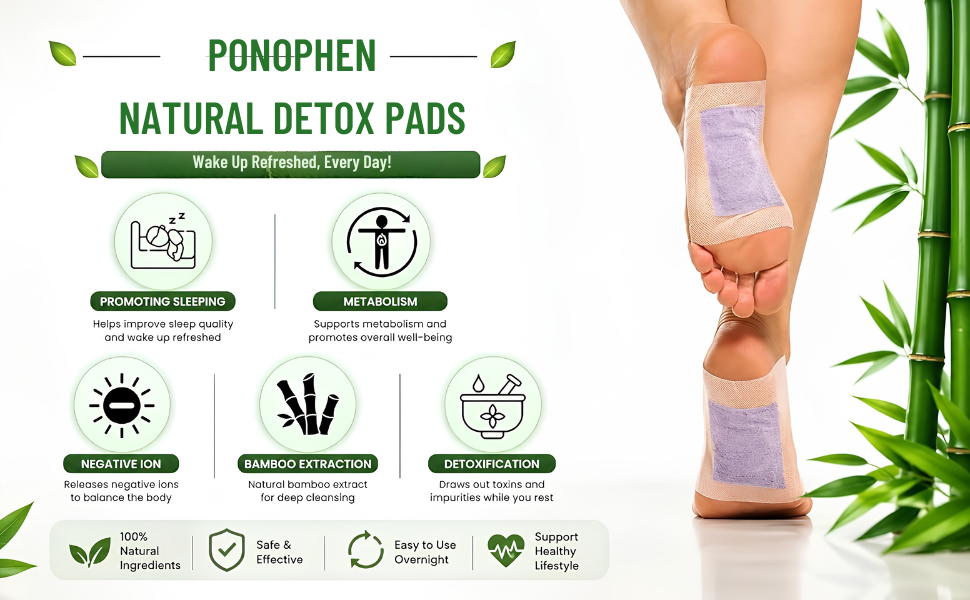 Kinoki Detox Foot Pads – Ginger & Salt Adhesive Patches for Foot Care, Body Cleansing, Pain Relief, Stress Relief & Relaxation (Organic Natural Ingredients) (Pack of 1 (10 Pads)