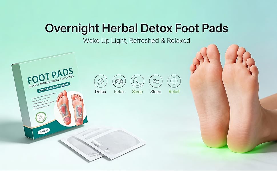 Detox Foot Pads And Patches Foot Pads For Weight Loss Foot Patch For Detoxification Ginger Foot Patch Footpad Detox Remove Toxin And Pain Relief (Pack Of 1, 10 Patches)