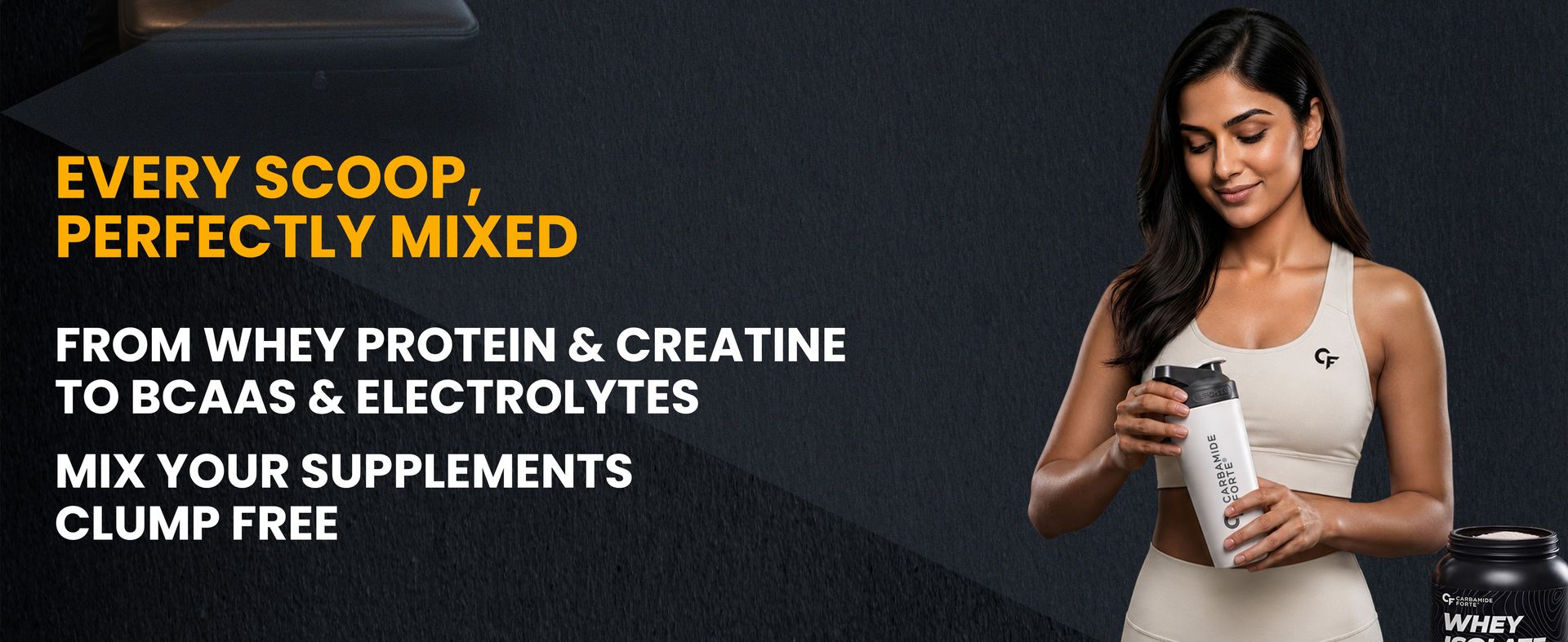 Carbamide Forte Stainless Steel Shaker for gym Bottle 800ml | Leakproof Protein Shaker Bottle with Stainless Steel Mixing Ball | Odour & Stain Resistant Gym Shaker Bottle for Protein Shakes, Creatine, BCAA & Pre-Workout