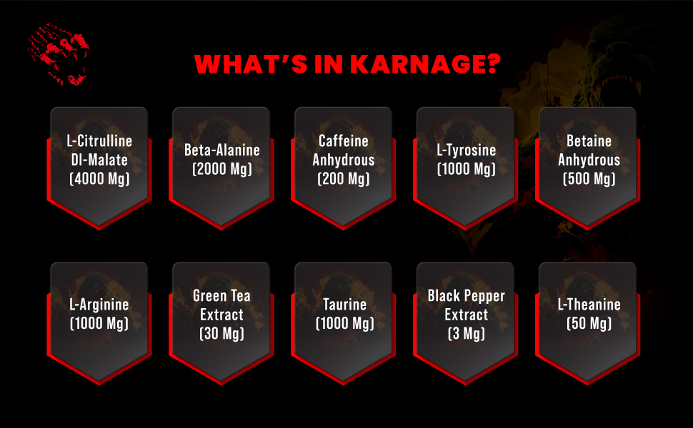 Bigmuscles Nutrition Karnage Pre workout [60 Servings, Arctic Blast] | Pre-workout Supplement Supports to Improve Focus, Strength, Energy and Pump, Banned Substance Tested, Dope Free, 300g
