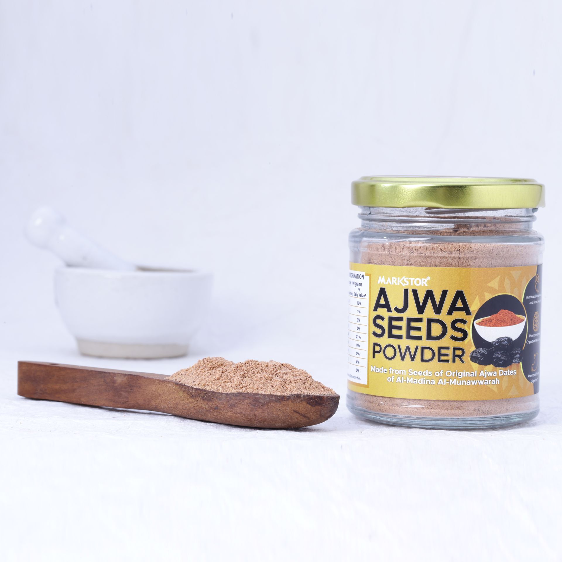 Ajwa Seeds Powder - 100g | Supports Heart Health & Cholesterol Levels | Enhances Metabolic & Cognitive Well-Being | Vegan, Gluten-Free, Non-GMO