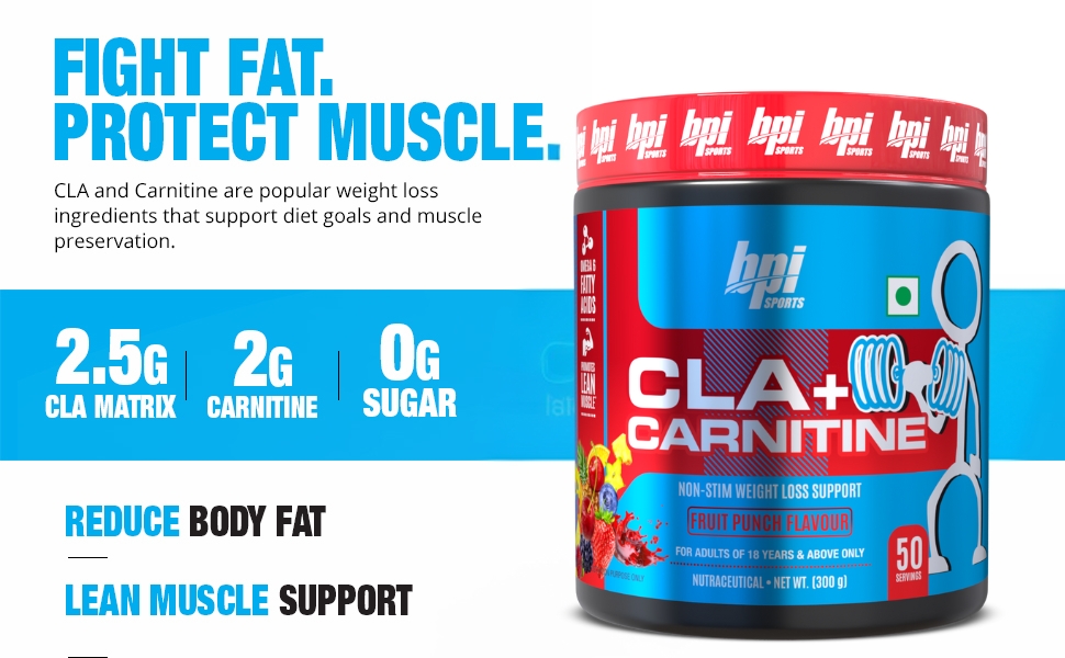BPI Sports CLA + Carnitine – Conjugated Linoleic Acid – Weight Loss Formula – Metabolism, Performance, Lean Muscle – Caffeine Free – For Men & Women – 50 servings
