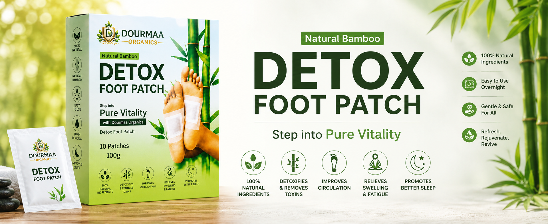 Detox Foot Patches, 1 Box = 10 Patches