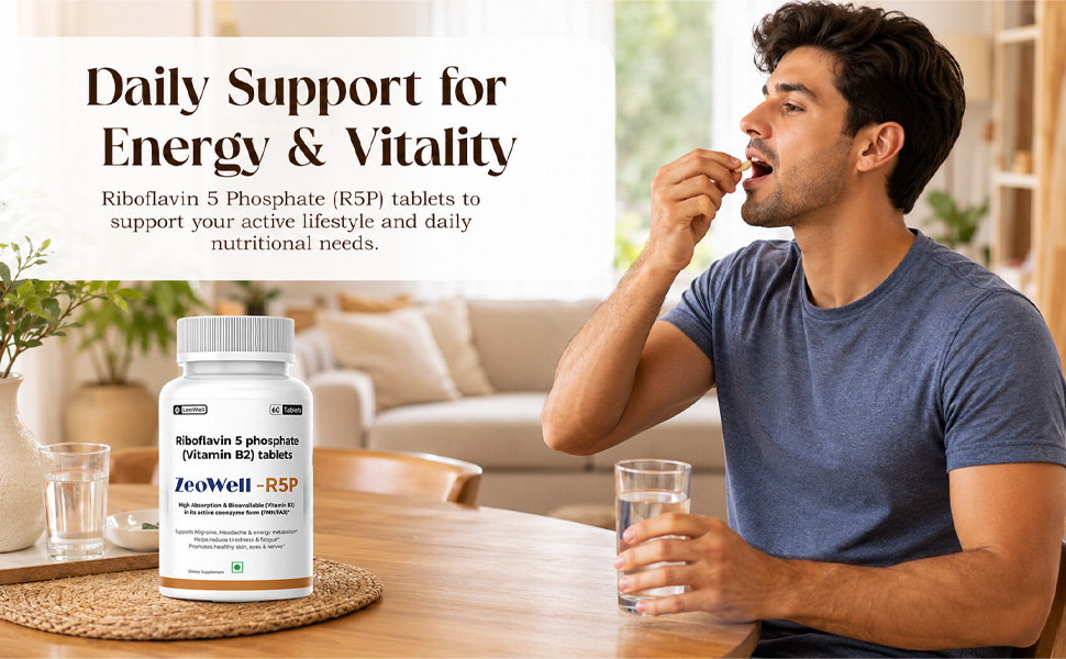 R5P (LeeWell) Active Vitamin B2, Riboflavin-5-Phosphate Tablets | Bioavailable Vitamin B2 Supplement | Supports Cellular Energy, Healthy Skin, Eyes & Nervous System - 60 Tablets