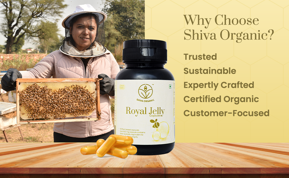 Shiva Organic Royal Jelly Powder 10g - Freeze Dry 10-HDA:6% I Immune Booster I High Minerals & Vitamins I Fertility Booster I Equivalent to 30g Fresh Royal Jelly