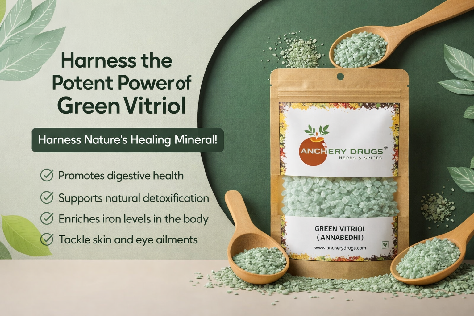 Annabedi, Kasheesh Hara, Kasis, Hirakasis, Green Vitriol, Iron vitriol, Ferrous Sulfate, Iron(II) sulfate, Sulphate (100g)