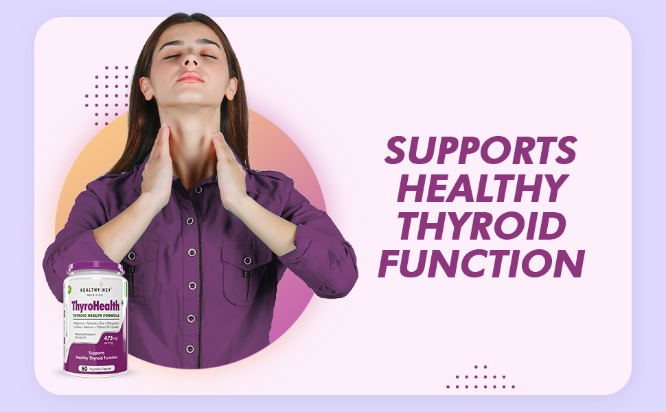 HealthyHey Nutrition ThyroHealth - Thyroid Health Formula - 475 mg per serving - 60 vegetable Capsules