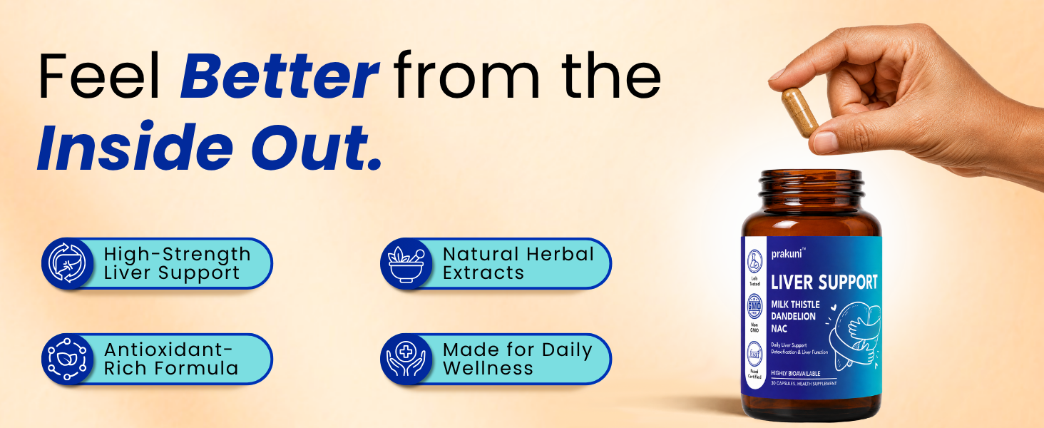 Liver Support Capsules for Adults | Liver Detox & Natural Liver Health Supplement | Supports Liver Function, Digestion, Metabolism & Antioxidant Protection | 30 Capsules