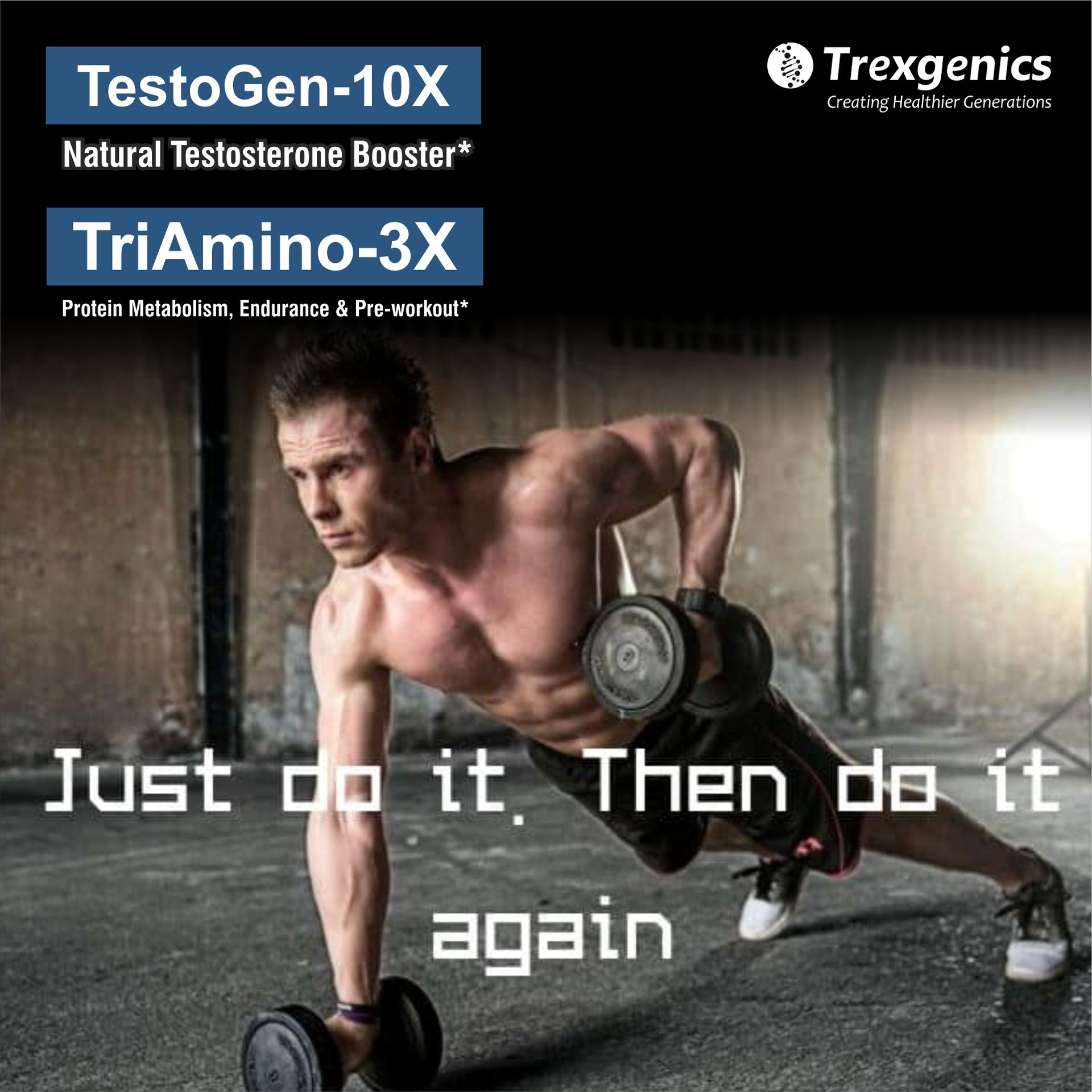 Trexgenics® TRIAMINO-3X Advanced Nitric Oxide Precursor, Protein Metabolism, Endurance, Recovery, Blood Circulation & Pre-Workout, L Arginine 300mg, Ornithine 250 mg & Lysine 250mg/Capsule (60 Veg. Capsules)