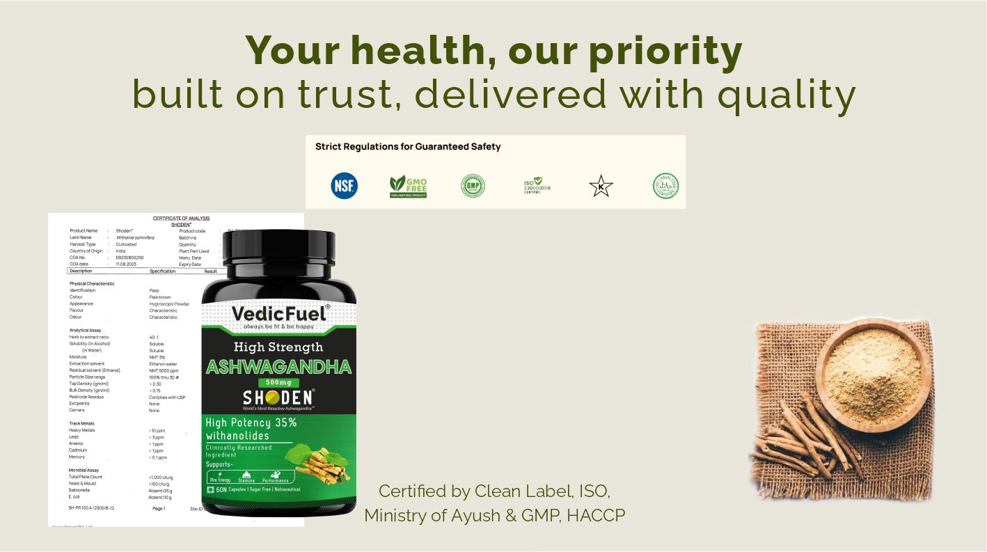 Ashwagandha, 500mg of Shoden® Ashwagandha, Energy and Immunity Booster, Clinically Researched Ingredient 60 Capsules