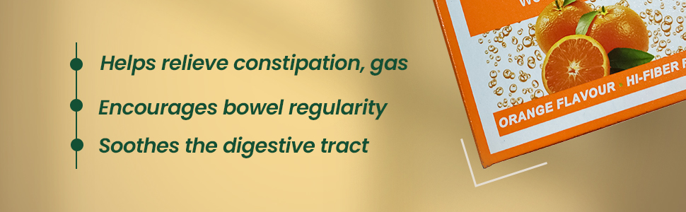Baidyanath Isabgol Psyllium Husk Orange Lax Powder| Tasty Natural Fibre Laxative for Constipation Relief & Digestion | Effervescent, Gluten - 110 g