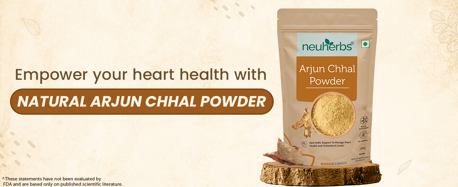 Neuherbs Arjun Chhal Powder 200g | Arjuna Bark Powder for Heart & Cardiovascular Wellness | Ayurvedic Herbal Supplement Rich in Antioxidants | 100% Pure & Natural