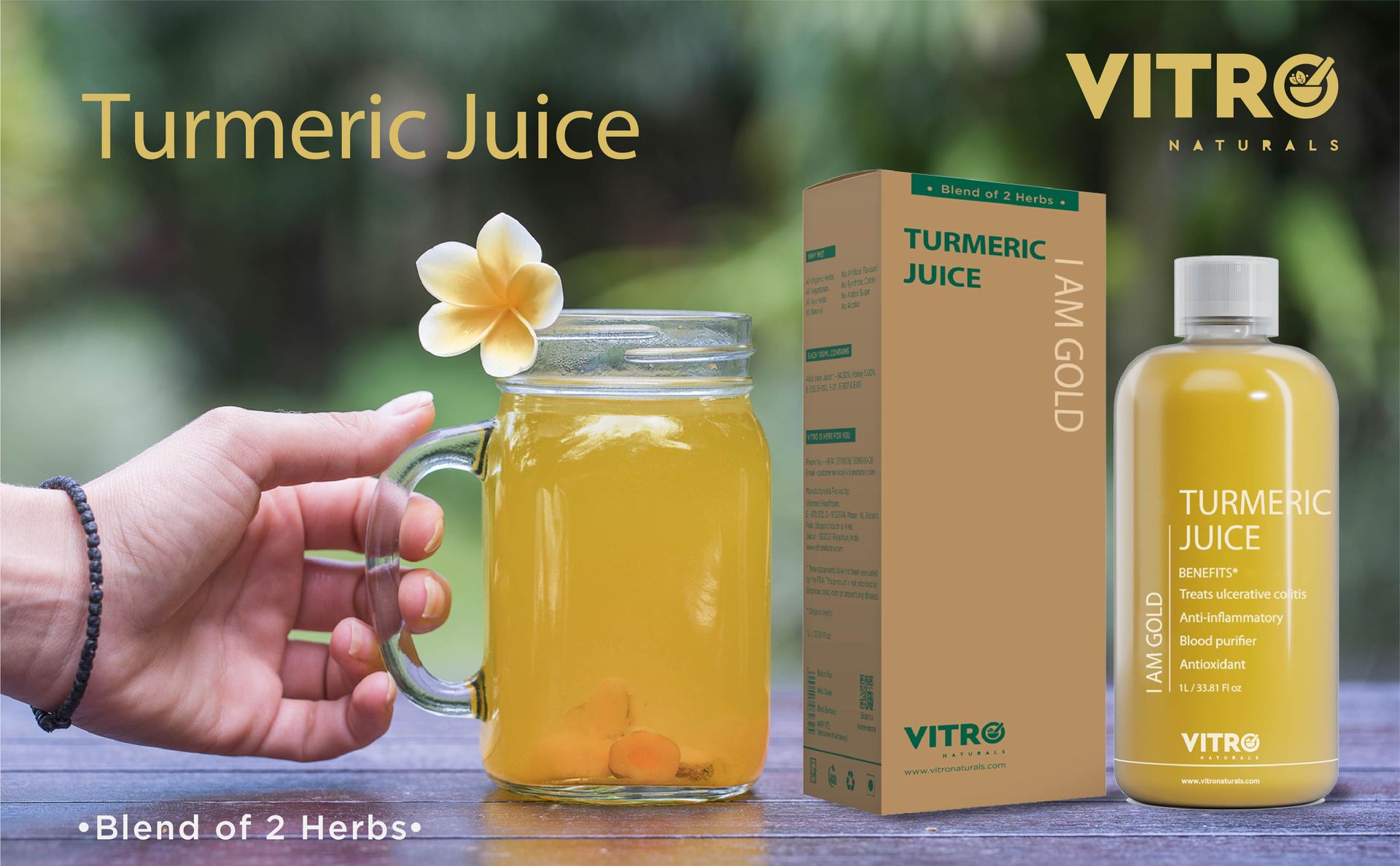 Vitro Turmeric Juice with Black Pepper 1Ltr | Liquid Curcumin Supplement for Joint Support, Inflammation & Immunity | kachi haldi,Fast Absorbing Alternative to Turmeric Capsules & Curcumin Tablets (1ltr)