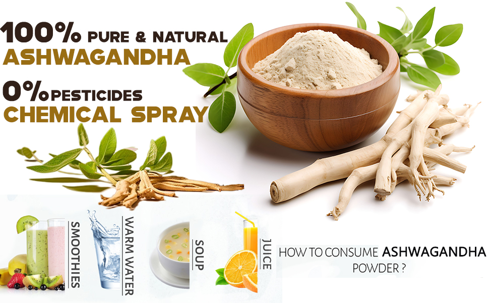 Ashwagandha Churna Powder 1Kg, Made with 100% Natural Ashwagandha Root, Withania Somnifera, Indian Ginseng For Stress Relief, Overall wellness support