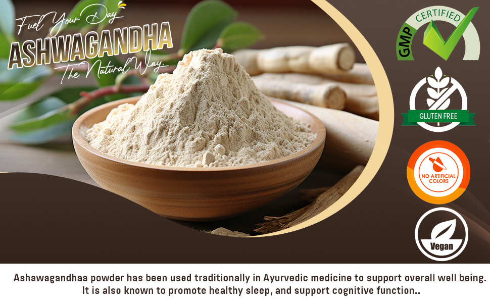 Ashwagandha Churna Powder 1Kg, Made with 100% Natural Ashwagandha Root, Withania Somnifera, Indian Ginseng For Stress Relief, Overall wellness support
