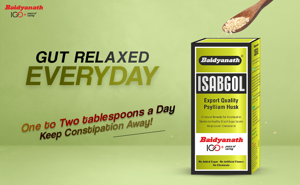 Baidyanath Isabgol Psyllium Husk Powder | Natural Fibre Supplement for Constipation Relief & Digestion | Gluten-Free Herbal Laxative | Pack of 200g - Pack of 2