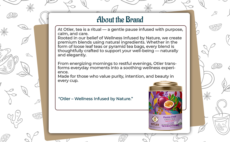 Otler Passion Fruit Green Tea – 25 Herbal Tea Bags | Green Tea with Passion Fruit, Nettle, Lemongrass & Citrus | Refreshing, Energising & Fruity | Medium Caffeine