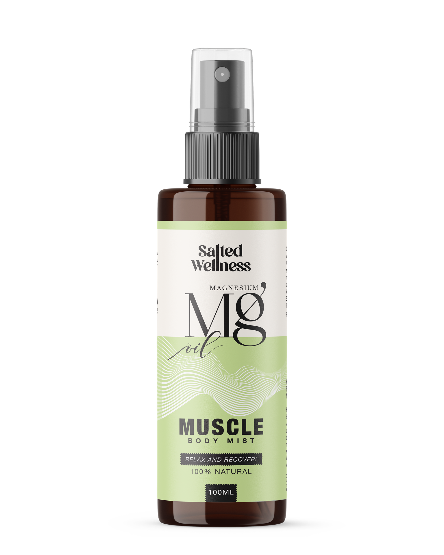Salted Wellness Magnesium Spray | Pure Magnesium Chloride Oil Spray for Muscle Relax & Pain Relief | For Feet, Legs & Body | Fast Absorbing | 100ml