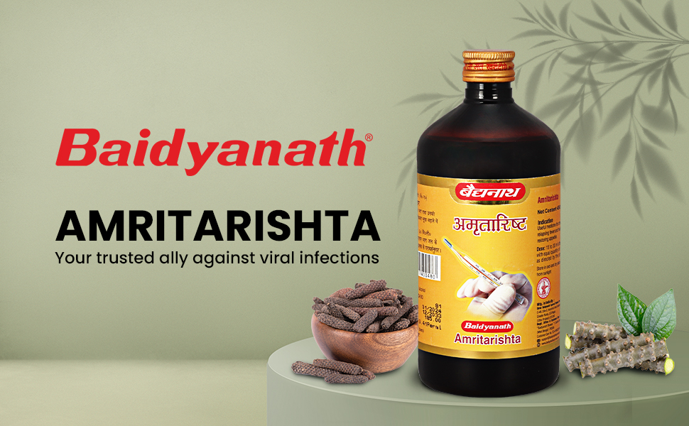 Baidyanath Ayurved Amritarishta - 450 Ml | Boost Digestive Strength and Appetite| Useful In Cough, Cold and In General Weakness | Liquid