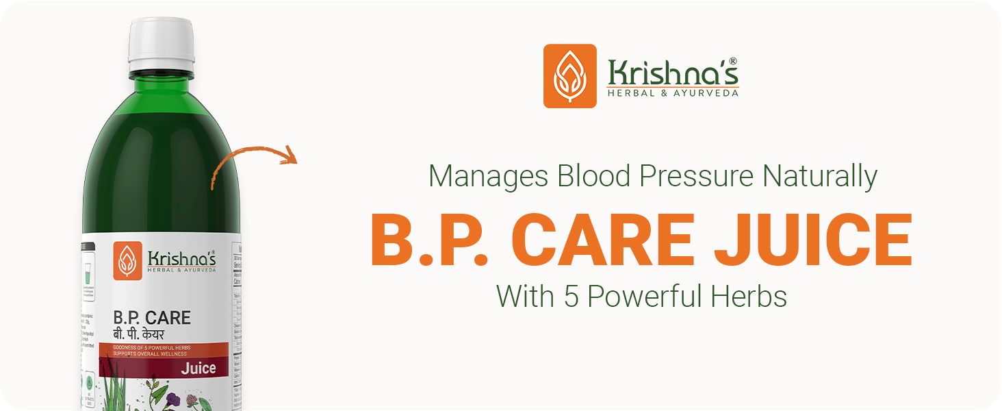 Krishna's BP Care Juice -1000 ml | Ayurvedic way to manage BP & Cholesterol Level with Sarpgandha, Shankhpishi & 3 natural herbs - (Pack of 2)