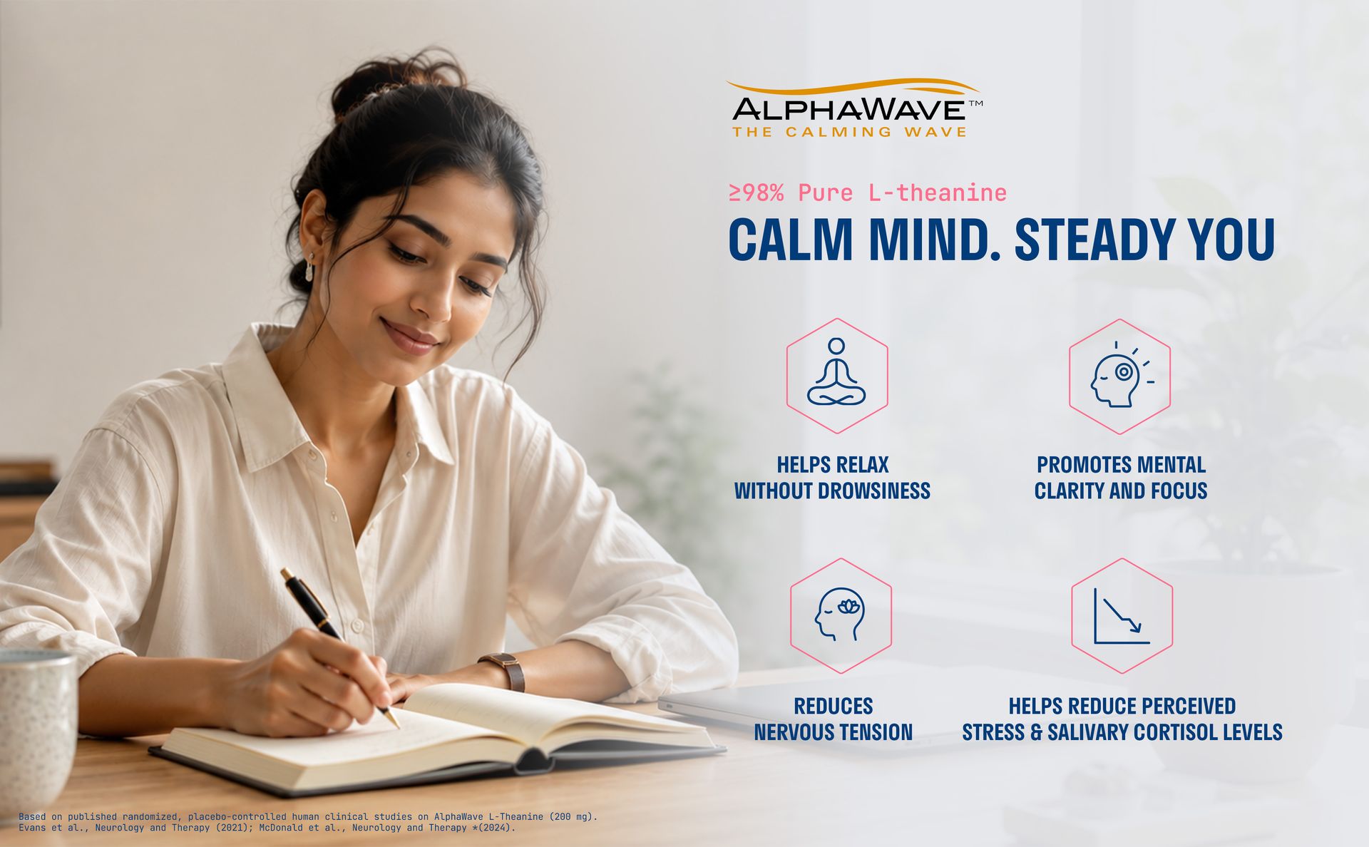 Nature & Thought Stress Ease Advance Formula | Clinically Validated Ingredients | Extended Release Ashwagandha ASHWANOVA™ & Alphawave™ L-Theanine | Stress Relief, Relaxation & Mental Clarity | 30N Veg Capsules