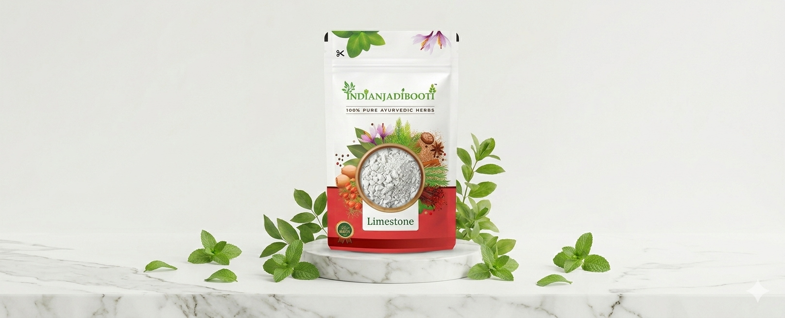 IndianJadiBooti Pure Edible Limestone Chuna 250g | Premium Food-Grade Calcium Source | Traditional Ayurvedic & Culinary Ingredient | 100% Natural Jadi Booti | FSSAI Licensed