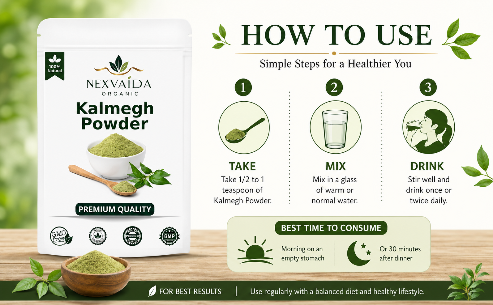 Kalmegh Powder (Andrographis Paniculata) 100% Pure & Natural Herbal Powder | Immunity & Liver Support | No Chemicals, No Preservatives | For Ayurvedic Use (100gm)
