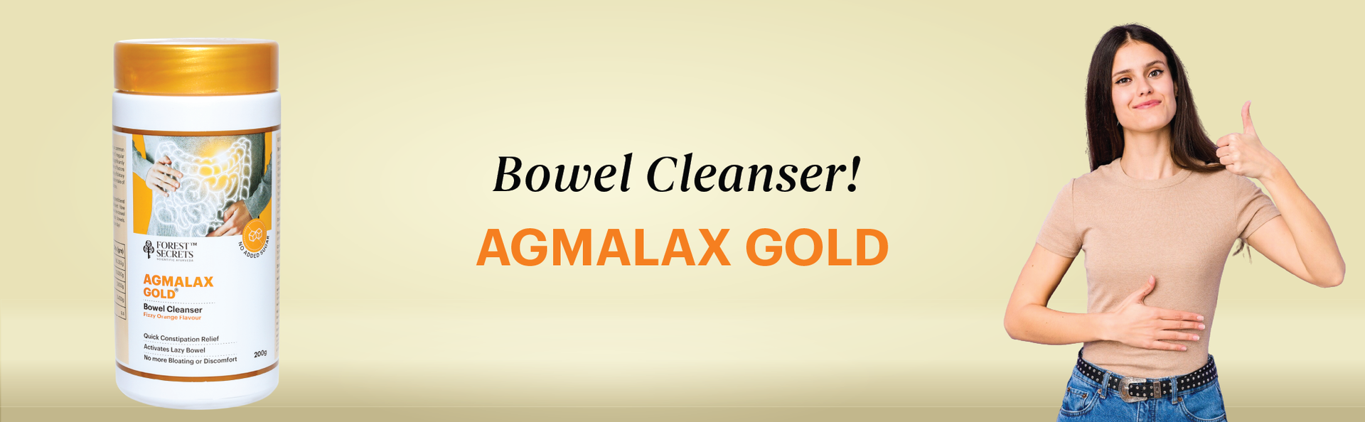 Agmalax Gold Bowel Cleanser | Relieves Constipation, Bloating & Gas | Natural Psyllium Husk Fiber Supplement | Digestive Cleanser | Pack of 2 (200g Each)