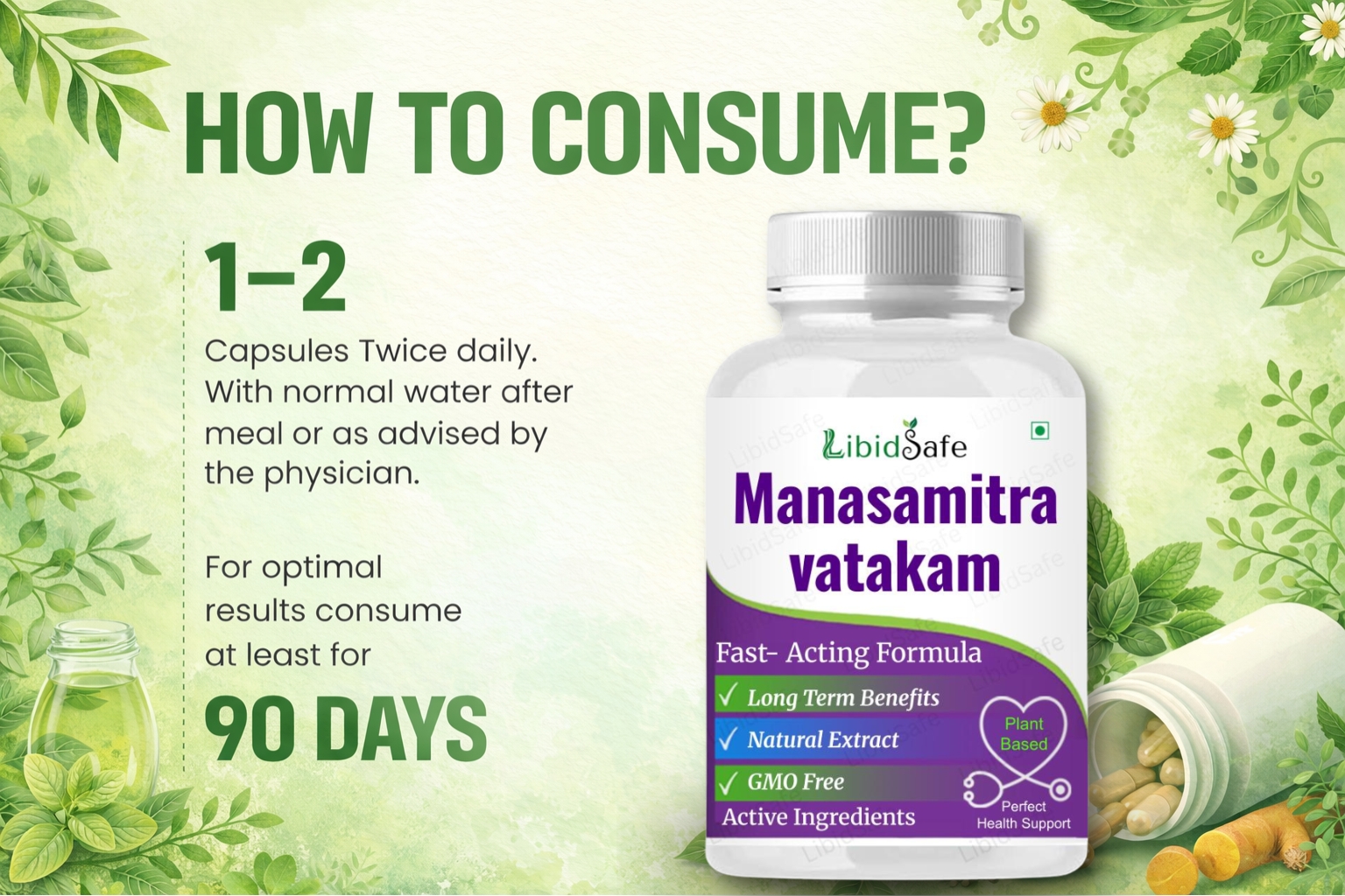 Get Manasmitra Vatakam Capsule with One Another Effective Medicine For Extra Benefits – Ayurvedic Herbal Formula for Many Health Benefits and Stress Relief (Pack of 2)