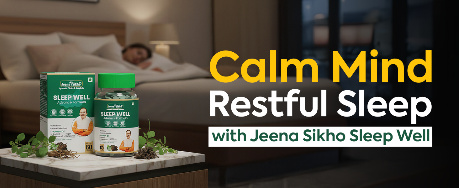 Jeena Sikho Somni Veda Calm Capsules| Stress Support for Men & Women |No Melatonin & Non Habit Forming Ayurvedic Formula with Ashwagandha, Jatamansi & Tagar | 60 Capsules