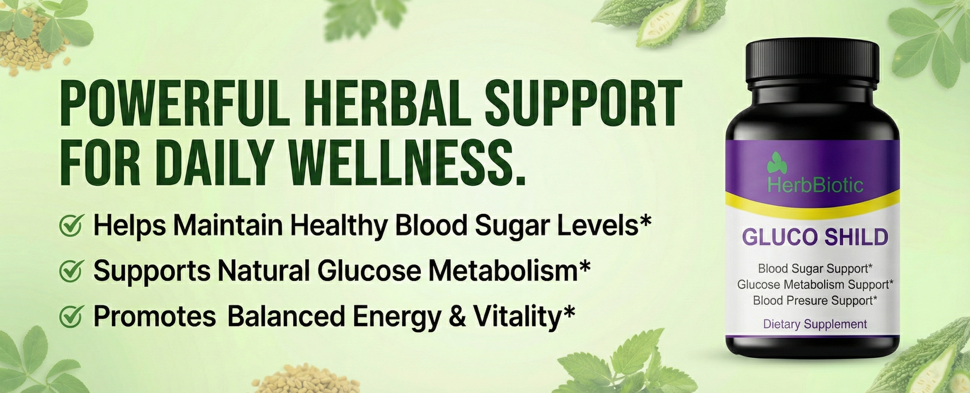 Gluco Shild Blood Sugar Support | Ayurvedic Herbal Supplement for Glucose Metabolism, Insulin Balance & Heart Health | With Gudmar, Karela, Amla, Neem – 60 Veg Capsules | gluco shield herb biotic