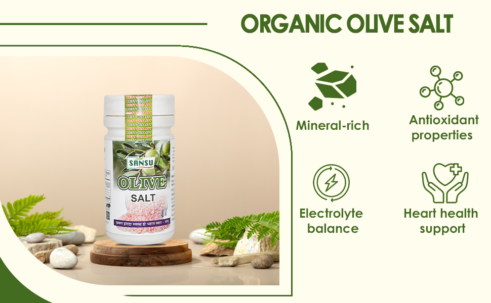 Sansu Organic Olive Salt 50g | Jaitoon Ka Namak | Zaitoon Salt | Ayurvedic | Pure & Natural.