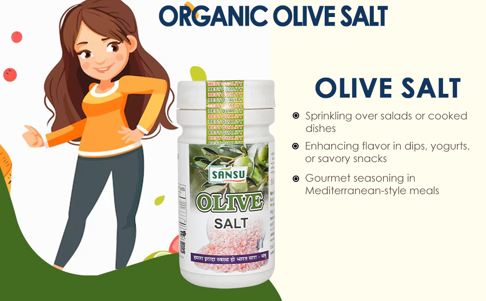 Sansu Organic Olive Salt 50g | Jaitoon Ka Namak | Zaitoon Salt | Ayurvedic | Pure & Natural.