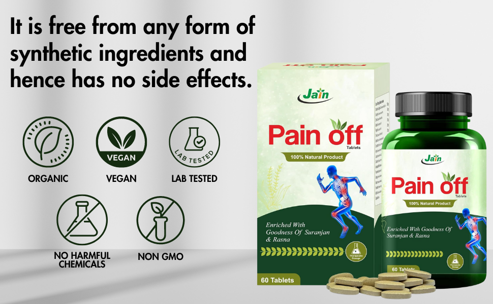 Jain Pain Off Tablets - 60 Count | Joint Pain Relief Tablets | Joint Support Supplement for Men & Women | Ayurvedic Tablets