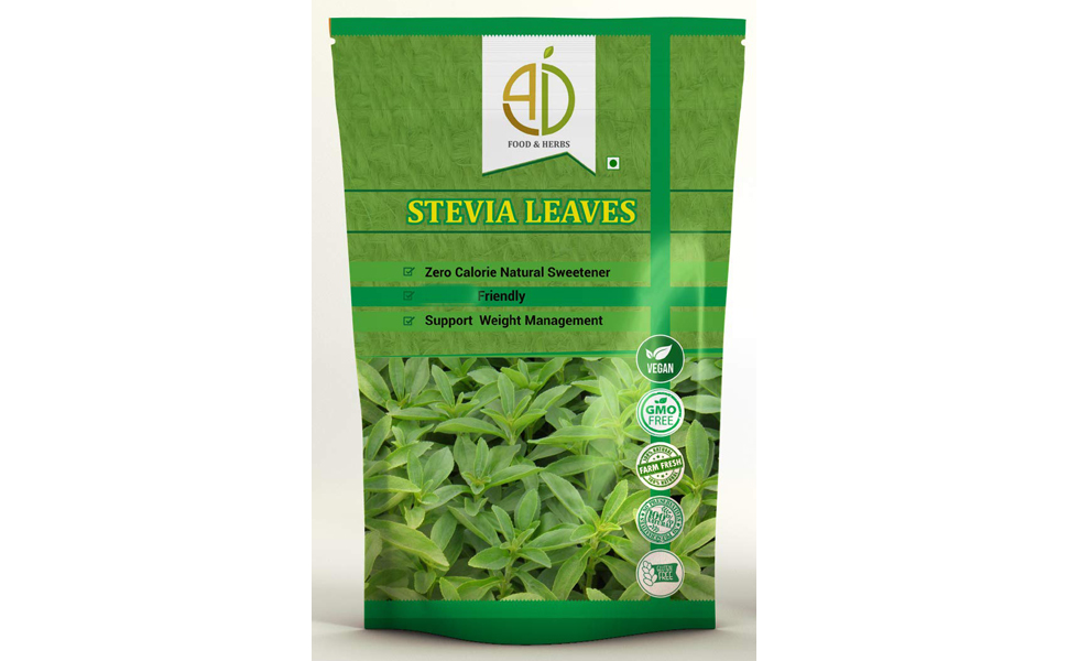 A D Food & Herbs Organic dried Stevia, Stevia Rebaudiana Leaves 1 Kg pack