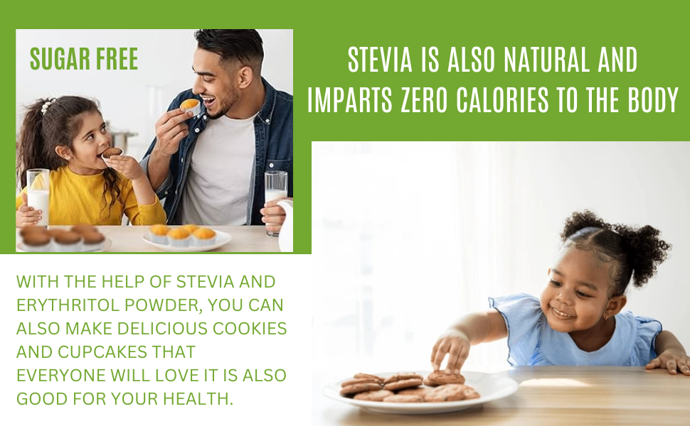 Vistevia Zero Calorie Stevia & Erythritol Powder (450gram) | 100% Natural | Sugar Replacement | Keto Friendly & Diabetic Friendly | Perfect For Baking