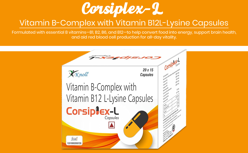 Knoll Healthcare Corsiplex-L Vitamin B-Complex with Vitamin B12 (45 Caps (Pack of 3))