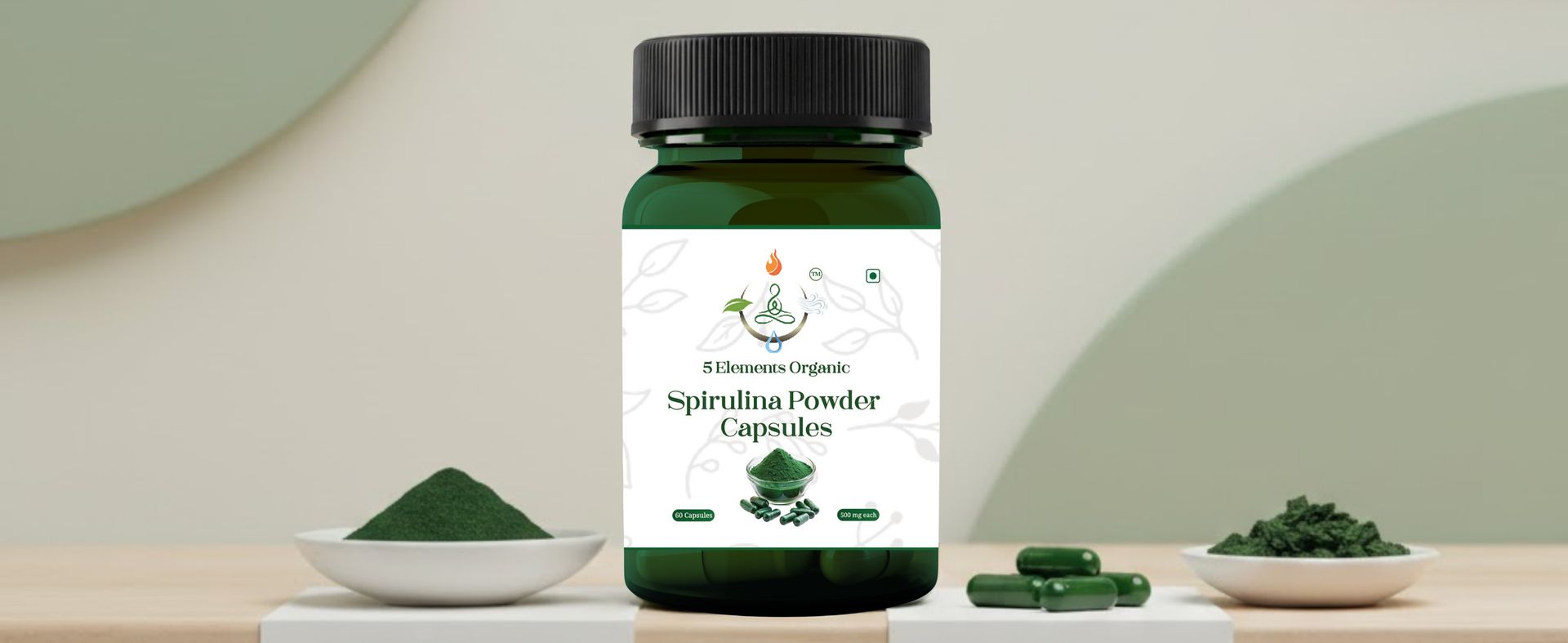 Spirulina Capsules 500mg | 60 Veg Capsules | High Protein, Iron & Antioxidant Superfood | Plant-Based | Gluten Free & Non-GMO Pack of 1