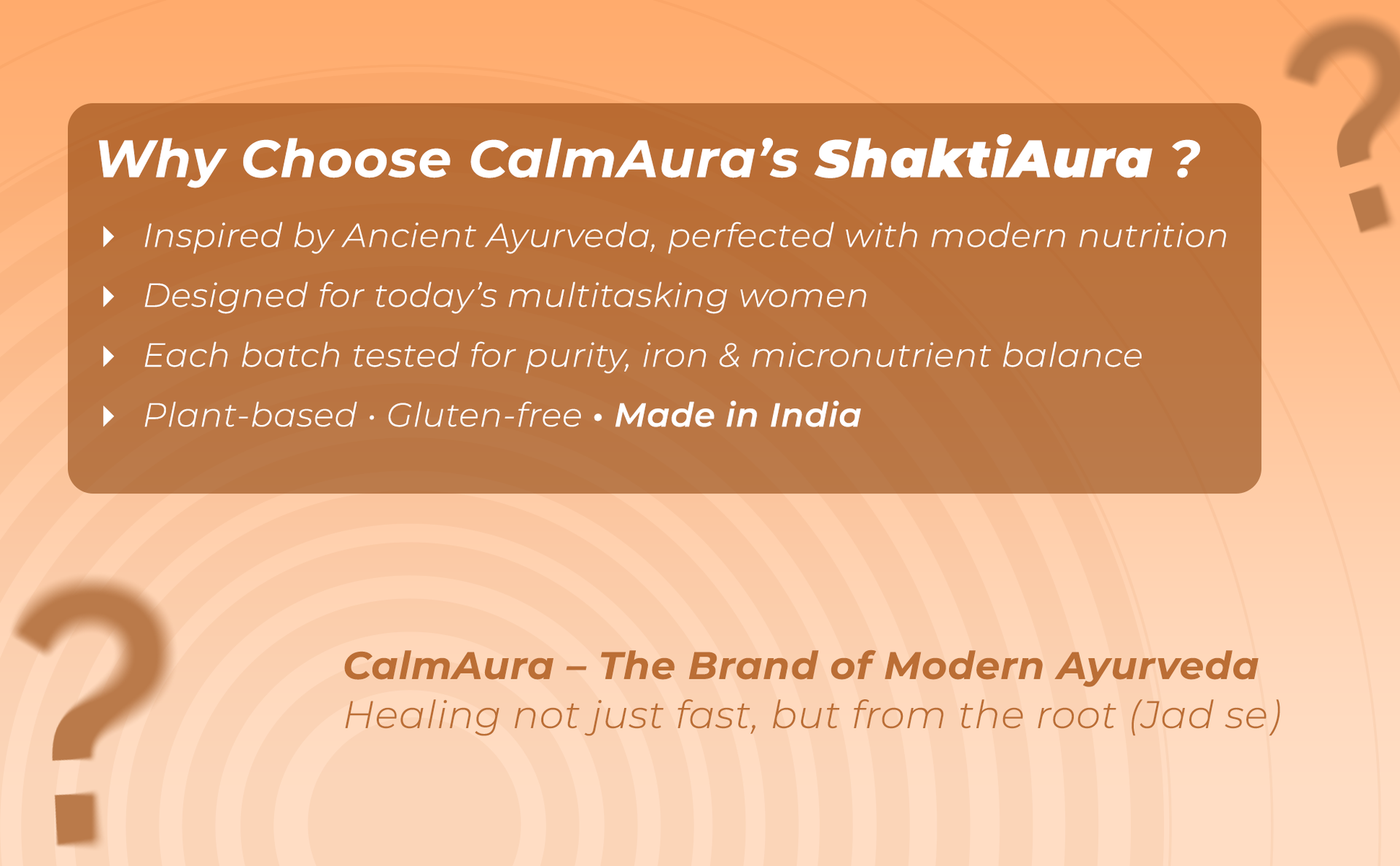 CalmAura ShaktiAura Women’s Ayurvedic Herbal Multivitamin Iron Blend Chocolate Flavour | Plant Based Nutrition for Energy Hormonal Balance Immunity | 100% Natural