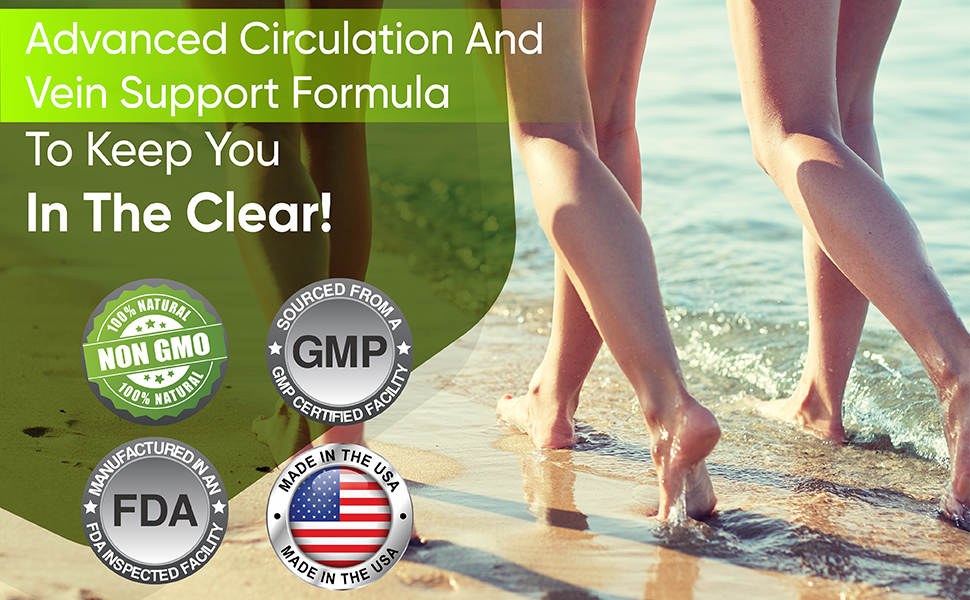 Best Blood Circulation Supplements and Vein Support-Blood Flow, Leg Circulation, Heart Health, and Varicose Veins.With Butcher's Broom, and Diosmin.Helps reduce swelling & Discomfort In Legs.90 Caps.