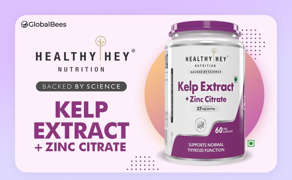 HealthyHey Nutrition Kelp Extract with Zinc Citrate - 60 Vegetable Capsules