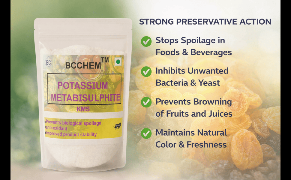 Potassium metabisulphite-250 gm| food grade preservative for achar,vegetables |KMS powder