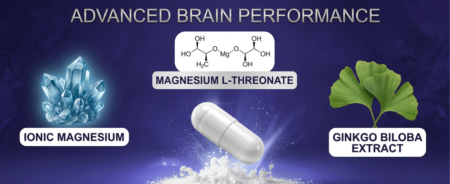 Simply Earth Magnesium L-Threonate, Supports Brain Health & Cognitive Function, Highly Bioavailable Magnesium - 30 Vegg Capsules
