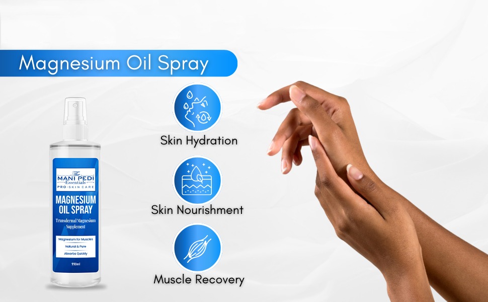 TMPE Magnesium Oil Spray. Quick Absorbing Topical Magnesium supplement. Relieves Muscles & Joints, Promotes Better Sleep -110ml (110ml Pack 1)