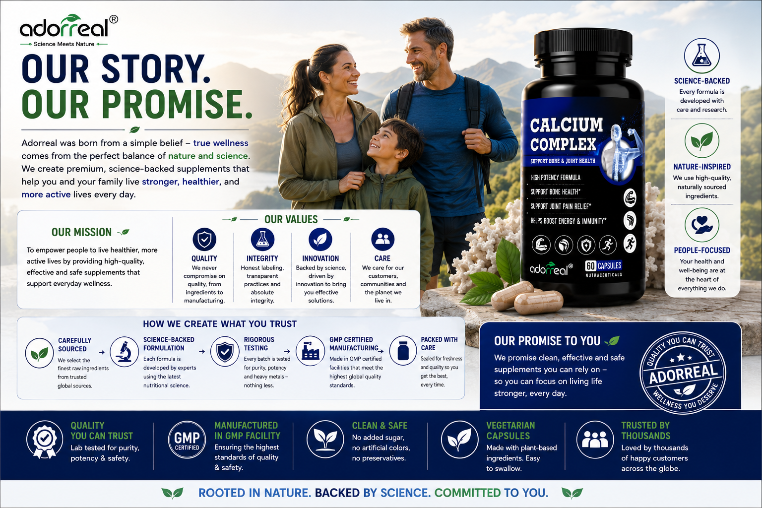 Calcium Complex Capsules with Calcium, Magnesium, Vitamin D3 & Zinc | Bone Health & Muscle Function Support | Supports Energy & Immunity | Vegetarian Capsules | 60 Capsules