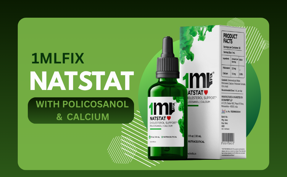 NATSTAT POLICOSANOL - 30ML | Cholesterol Support* | 1ML/Serving | 30 Servings | Contains Calcium |