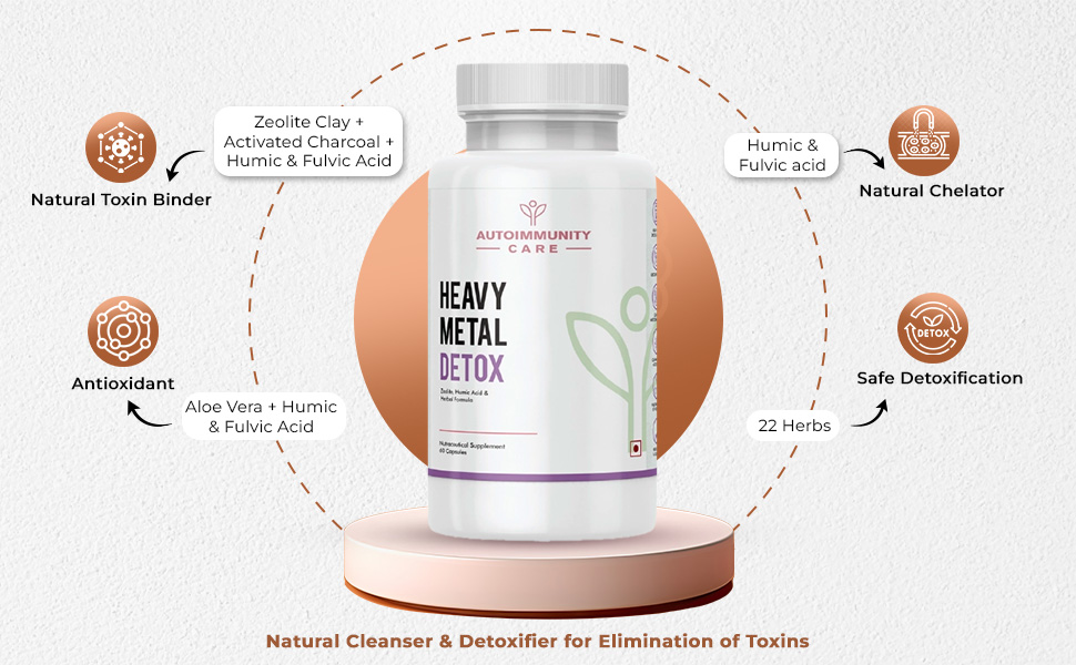 Autoimmunity Care: Heavy Metal Detox Capsules - Supports Optimal Energy, Liver Health, Immune Defense & Reduced Inflammation, Liver Cleanse, Zeolite Clay, Activated Charcoal | 60 Capsules