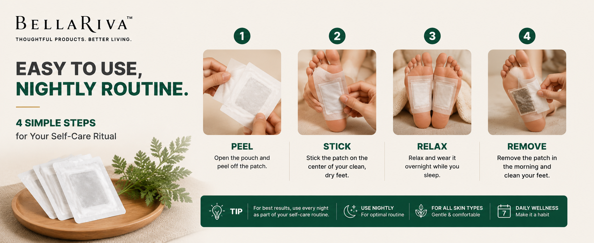 Detox Foot Pads with powerful Artemisia Argyi Extract | Natural & Herbal | Foot Patch for Detoxification, Pain Relief, Stress Relief | Overnight Full Body Patches | For Men & Women (10 Pads)