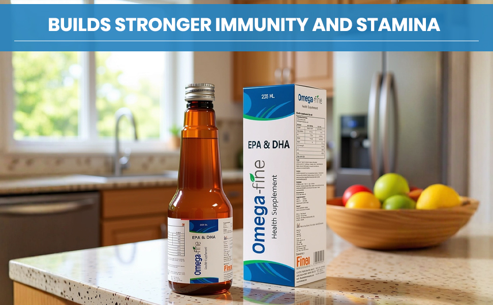 Health Supplement Syrup with Fish Oil (Omega-3, EPA, DHA) For Brain Health & Immunity (225 ml)