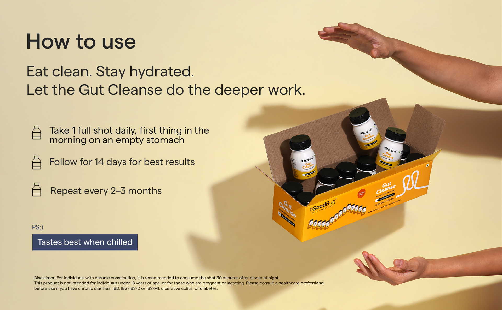 The Good Bug Gut Cleanse - 14 Prebiotic Colon Detox Shots | Improves Probiotic Activity, Gut Health & Digestion | Tackles Bloating, Gas & Constipation